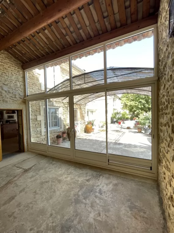 Fermeture de terrasse vitrée sur Grillon, Valréas, BONNIFACY ET FILS